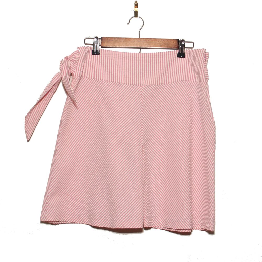 Vintage Nine & Company Seersucker Skirt Size 8 Pink/White stripe Cotton